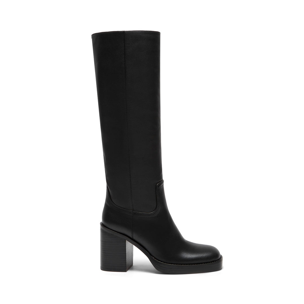 Silent D Porcha Black Leather Tall Boot