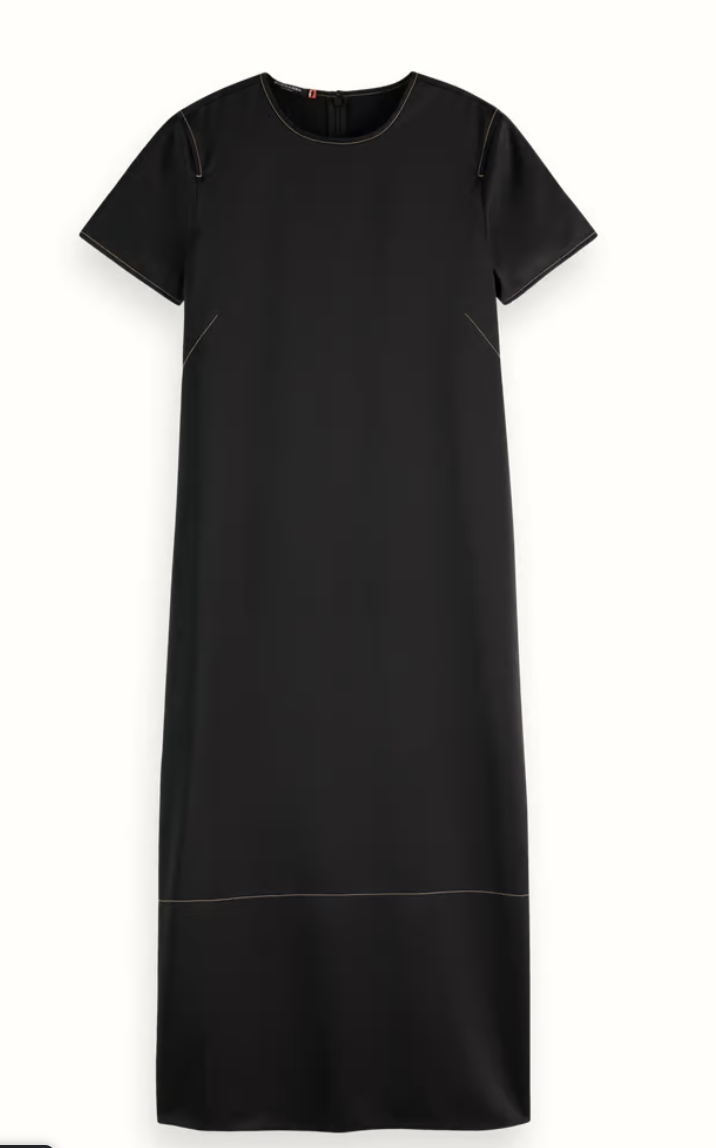 Scotch & Soda Contrast stitch satin dress