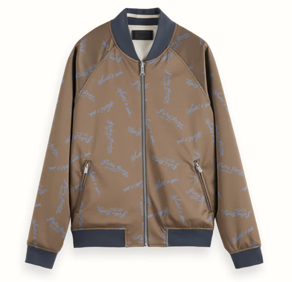 S&S Poetry Reading Reversible Jacquard Bomber Jacket