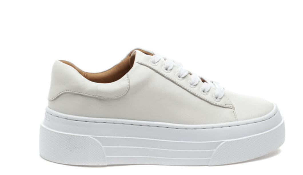 J Slide Amanda White Leather Sneaker