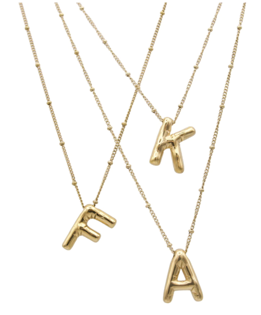 Farrah B Airhead Bubble Initial Necklace