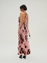 Load image into Gallery viewer, For Love &amp; Lemons Rose Velvet Halter Maxi Dress
