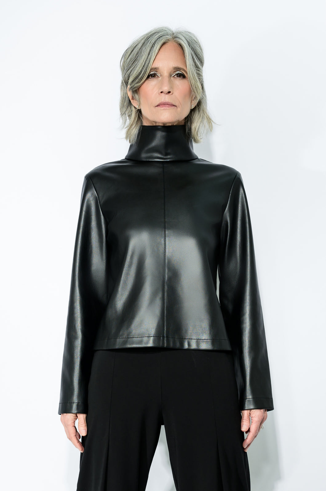 Article X Leather Turtleneck