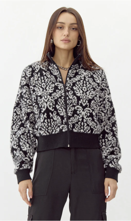 Greylin Charlize knit bomber jacket