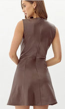 Load image into Gallery viewer, Adelyn Rae Tiffany vegan leather fit &amp; flare dress
