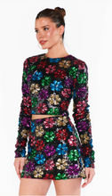 Load image into Gallery viewer, Mumu all night flower sequin skort
