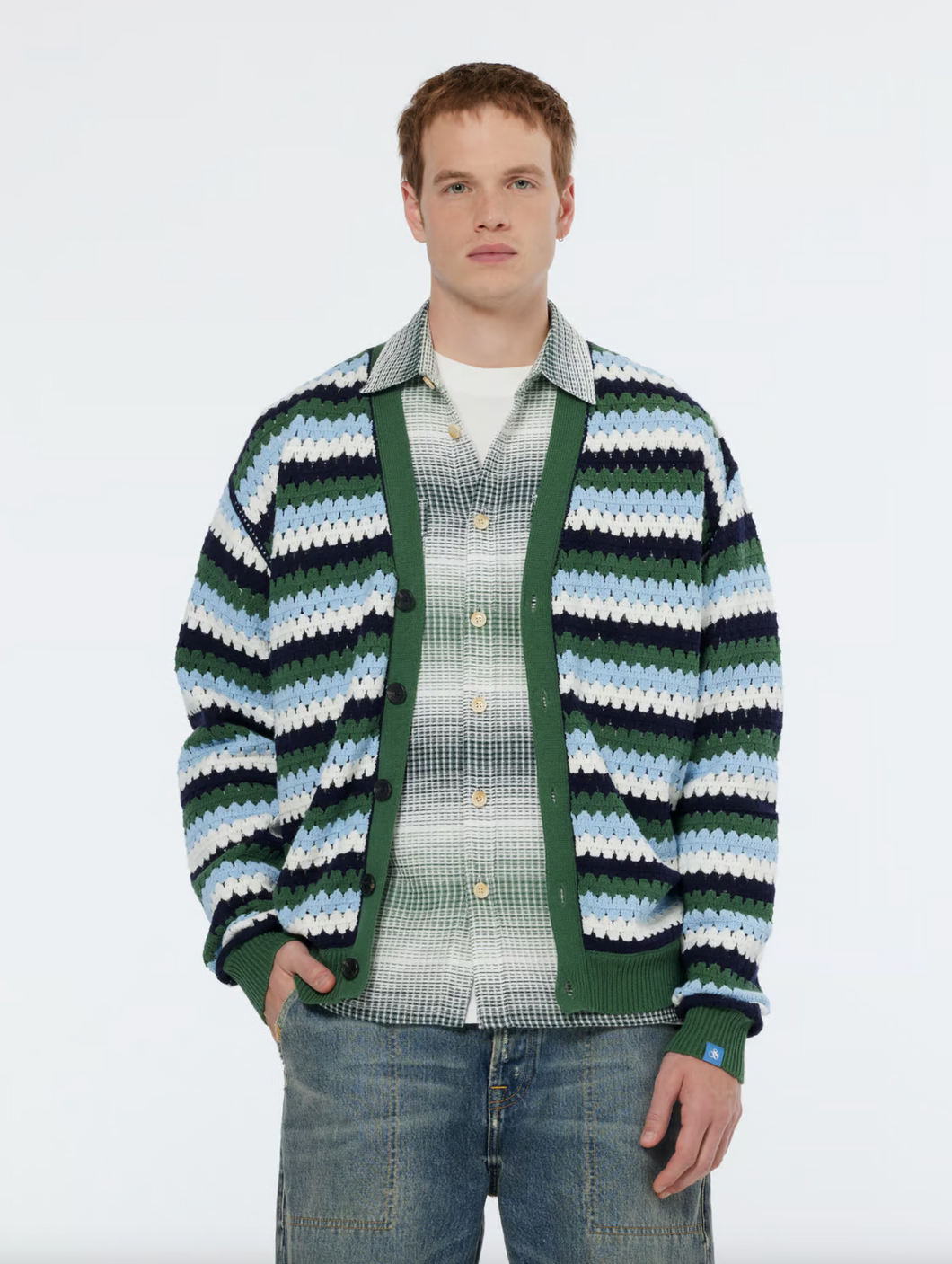 Scotch & Soda Crochet Dropped Shoulder Cardigan