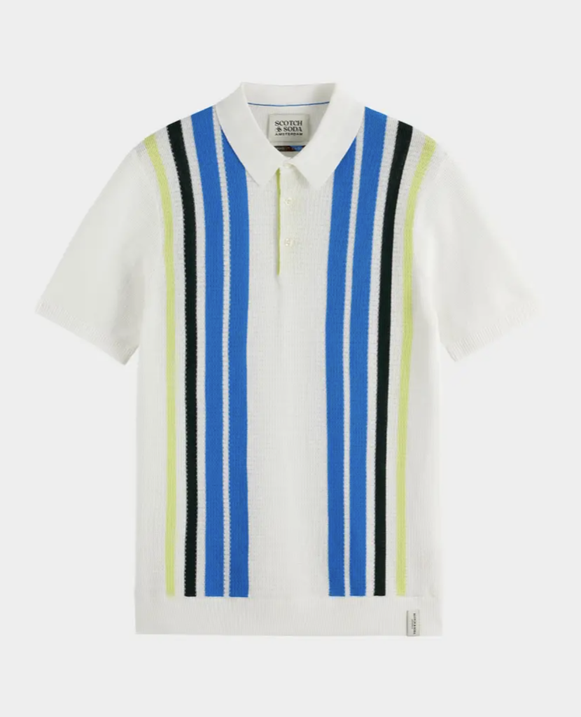 Scotch & Soda Structured Knitted Striped Polo