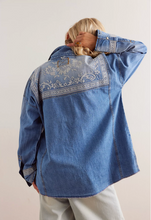 Load image into Gallery viewer, Free People We The Free Lace Embroidered Denim Shirt
